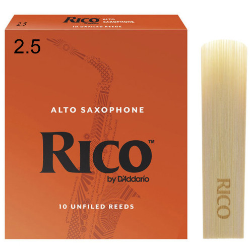 Изображение трости для духовых D'Addario Rico – Alto Sax #2.5 Blister – View-1 | Leader Promusic