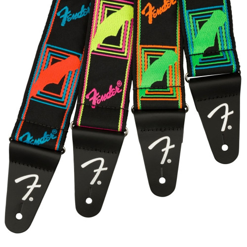 Fender Strap 2" Neon Monogrammed Green Orange