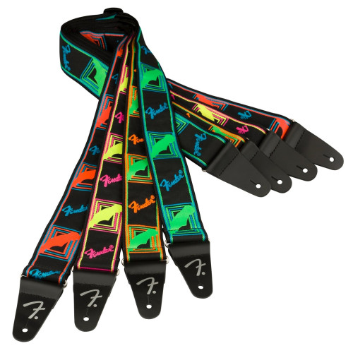 Fender Strap 2" Neon Monogrammed Green Orange