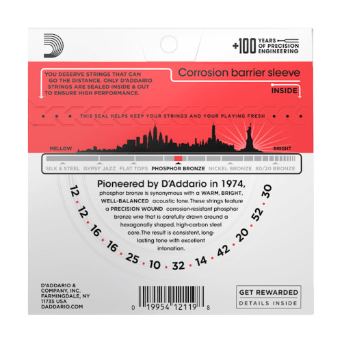 D'Addario EJ39 Phosphor Bronze Medium 12-strings 12-52