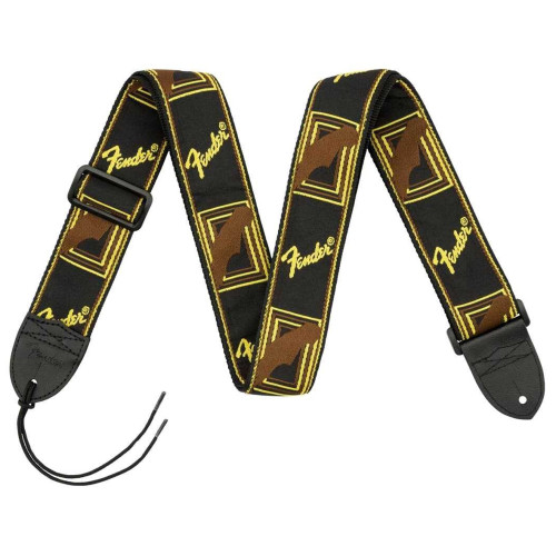 Fender 2" Monogrammed Black/Yellow/Brown Strap