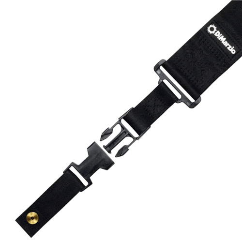 Изображение гитарного ремня Dimarzio Elastic Cliplock Black – Front Side View-1 | Leader Promusic