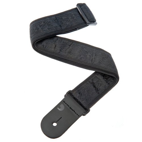 Изображение гитарного ремня D'addario 50B01 Black Satin – Front Side View-1 | Leader Promusic