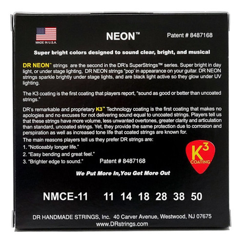 DR Strings Neon Multi-Color Electric - Heavy (11-50)