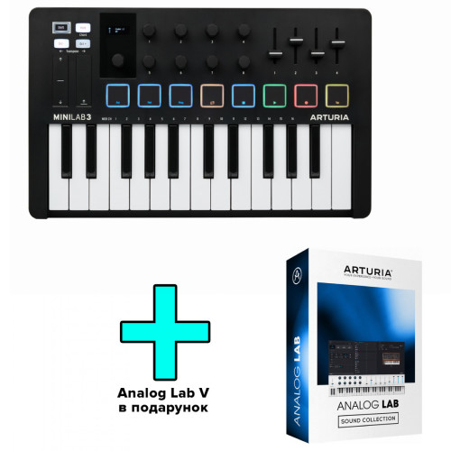 Arturia MiniLab 3 Black Edition + Arturia Analog Lab V