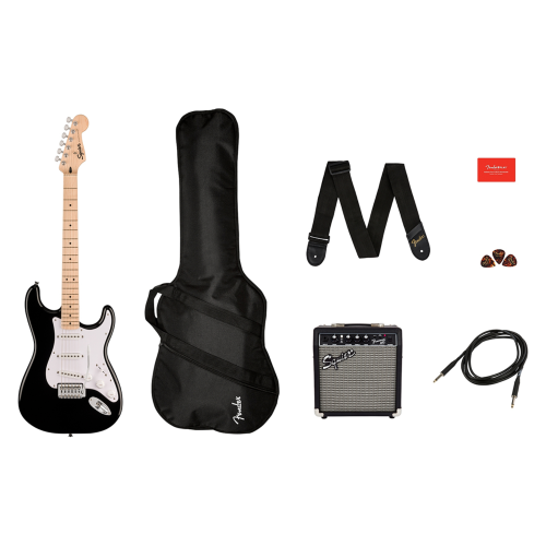 Изображение электрогитары Squier Sonic Stratocaster Pack Black – View-1 | Leader Promusic